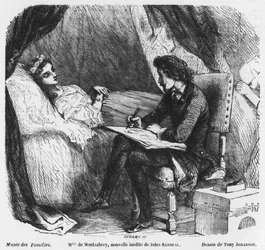 Drawing a funerary portrait, illustration from 